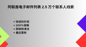 阿联酋电子邮件列表 2.5 万个联系人线索